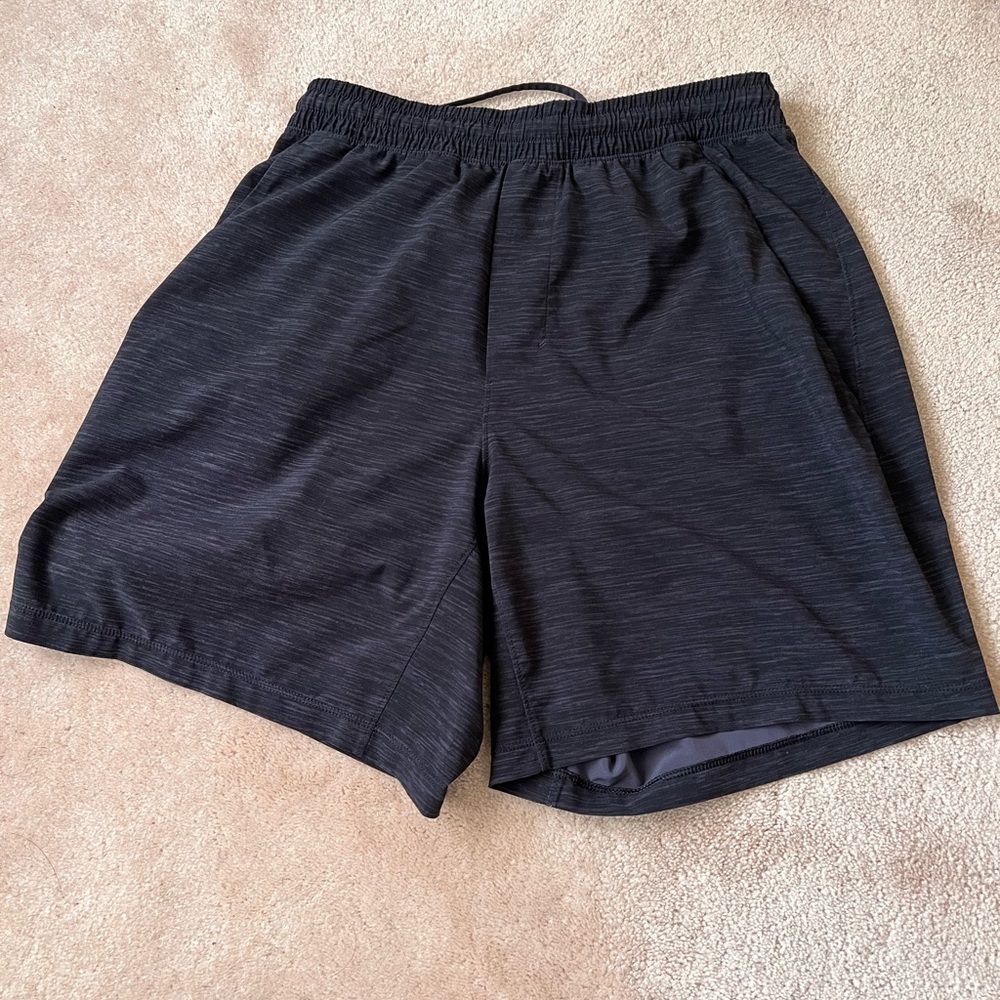 Lululemon black melange exercise shorts